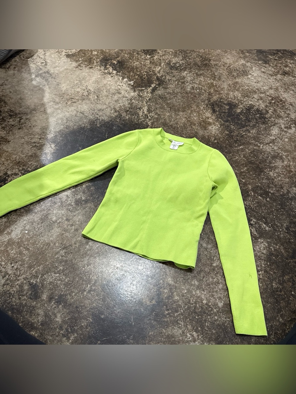 Women’s Long Sleeve Crewneck Tee in Lime Green